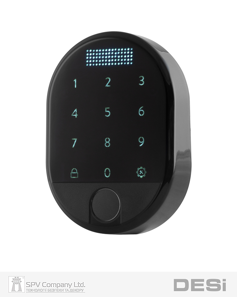 Фото Зчитувач електронний  DESi   Fingerprint чорний доступ за відбитком пальця + код в інтернет-магазині locksmaster.com.ua