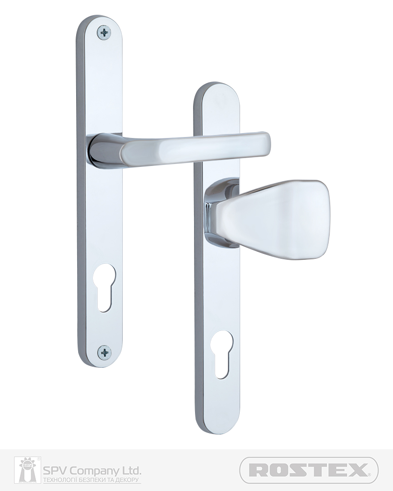 Фото Фурнітура захисна ROSTEX PROFILE Z fix-mov PZ PLATE 85мм Хром_полірований   57-62мм   Hranate/Baryt CR Комплект в інтернет-магазині locksmaster.com.ua