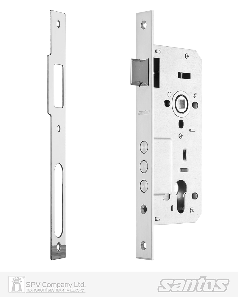 Фото Замок врізний SANTOS 1-WAY DIN 2800R-3M NS   UNIV BS45мм 85мм               SP   в інтернет-магазині locksmaster.com.ua