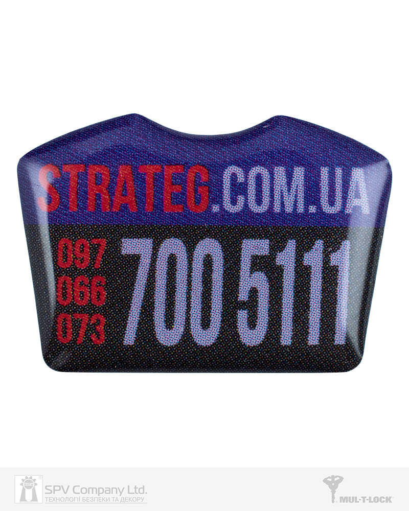 Фото Вставка-лого_кольорова ACRYL STRATEG BLACK об’ємна, самоклеюча в інтернет-магазині locksmaster.com.ua