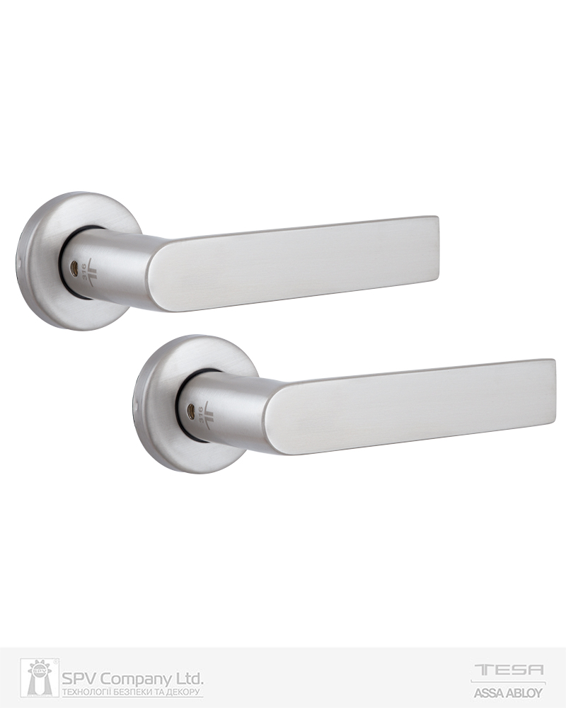 Фото   Ручка дверна TESA XARA   ROUND mov-mov   Нерж.сталь_мат   85мм накладне   NEREZ_MAT Комплект в інтернет-магазині locksmaster.com.ua