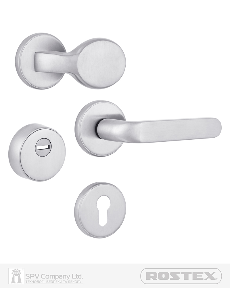 Фото Фурнітура захисна ROSTEX *ROTONDUM R/S fix-mov DIN ROUND   Нерж.сталь_мат 23мм 38-45мм 3клас Slza/Solid NEREZ_MAT Комплект в інтернет-магазині locksmaster.com.ua