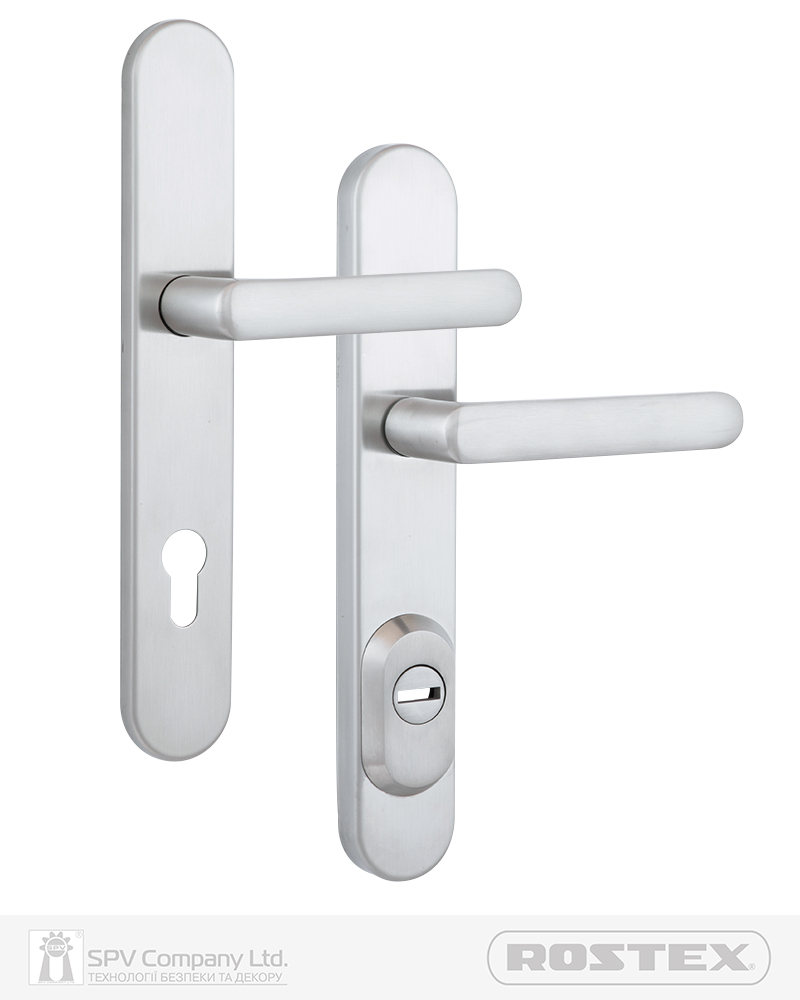 Фото Фурнітура захисна ROSTEX EXСLUSIVE RX-40 mov-mov DIN PLATE 85мм Нерж.сталь_мат 22мм 40-50мм 3клас Exlcusive NEREZ_MAT Комплект в інтернет-магазині locksmaster.com.ua