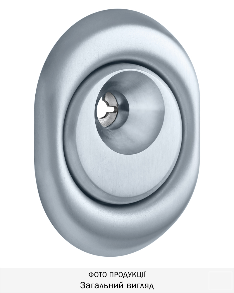 Фото Протектор DISEC   MONOLITO BD108 OMEGA OVAL 22мм   Хром_мат 3клас T     Зовнішній в інтернет-магазині locksmaster.com.ua