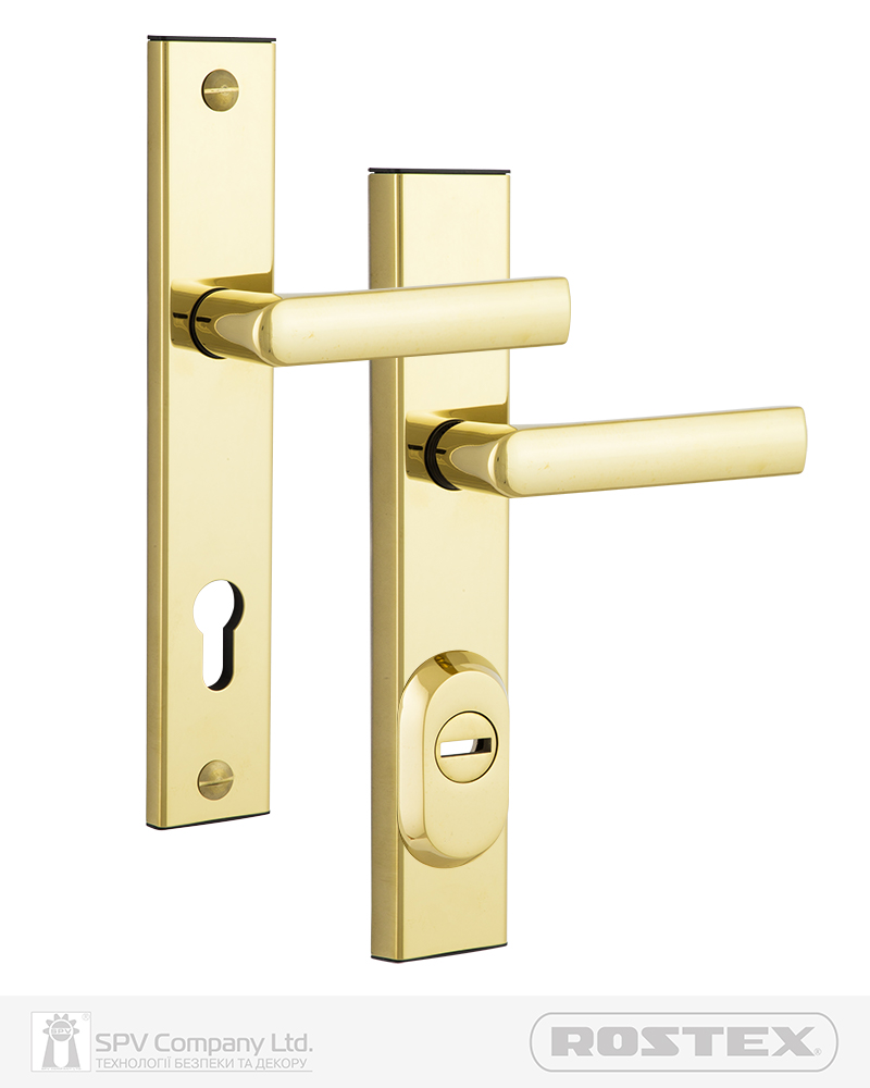 Фото Фурнітура захисна ROSTEX R1/R4 R mov-mov DIN PLATE 85мм Титан_PVD_полірований 22мм 38-55мм 3клас 804 TI Комплект в інтернет-магазині locksmaster.com.ua