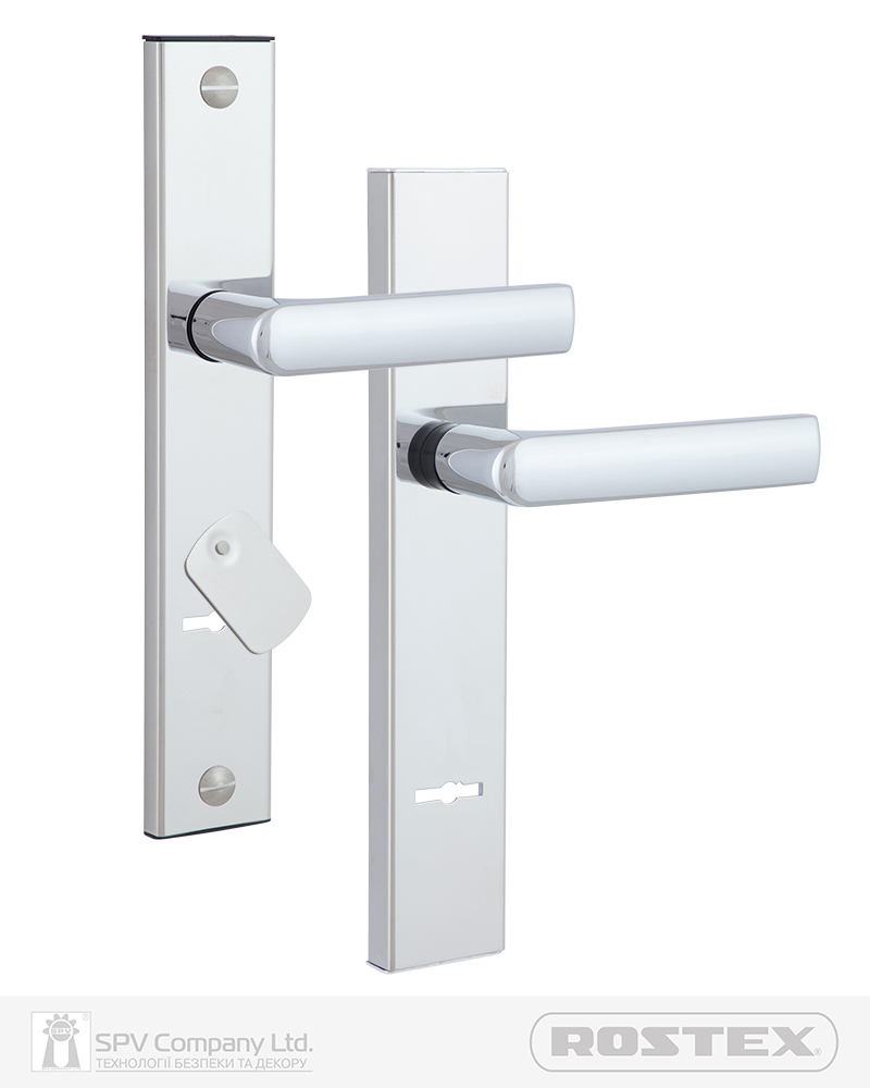 Фото Фурнітура захисна ROSTEX 807 R mov-mov LEVER_KEY PLATE 85мм Хром_полірований   71-85мм 3клас 804 CR Комплект в інтернет-магазині locksmaster.com.ua