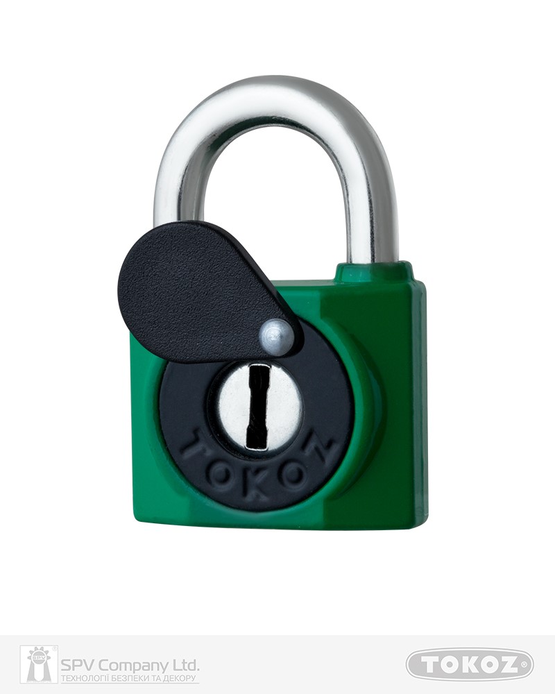 Фото Замок висячий TOKOZ 800/40L       2KEY TK2_M NR_shackle 23мм 7мм PB зелений в інтернет-магазині locksmaster.com.ua
