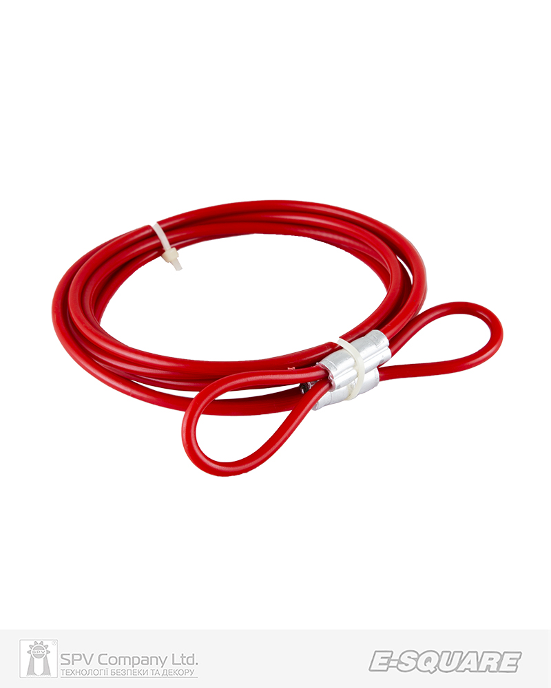 Фото Корд-шнур E-SQUARE     додатковий, сталевий з вініловою оболонкою, дві петлі, 2,44 м в інтернет-магазині locksmaster.com.ua