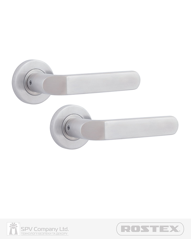 Фото Ручка дверна ROSTEX FERARA ES52 mov-mov   ROUND   Нерж.сталь_мат 38-52мм універсальне Ferara NEREZ_MAT Комплект в інтернет-магазині locksmaster.com.ua