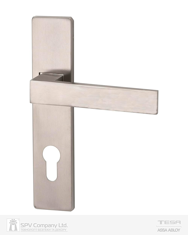 Фото Ручка дверна TESA MTU0L872IS16 PZ PLATE mov-mov 72мм Нерж.сталь_мат     наскрізь TUNDRA NEREZ_MAT Комплект в інтернет-магазині locksmaster.com.ua