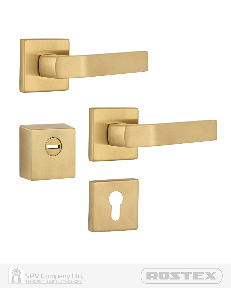 Фото Фурнітура захисна ROSTEX *QUADRUM R/H mov-mov DIN SQUARE   Нерж.сталь_мат_титан_PVD 23мм 38-45мм 3клас Treviso NEREZ_MAT_TI Комплект в інтернет-магазині locksmaster.com.ua