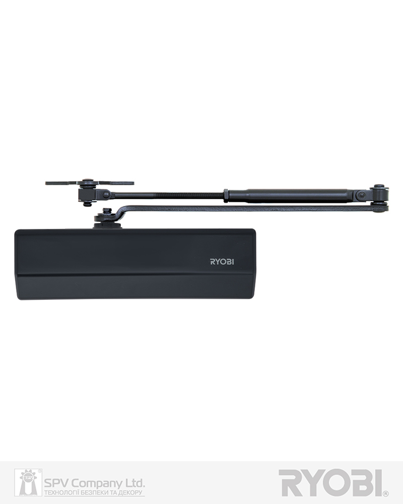Фото Дотягувач накладний RYOBI *1500 D-1554 ANTHRACITE   UNIV_ARM EN_2/3/4 до_80кг 1100мм   FIRE осьового типу верхнього монтажу   в інтернет-магазині locksmaster.com.ua