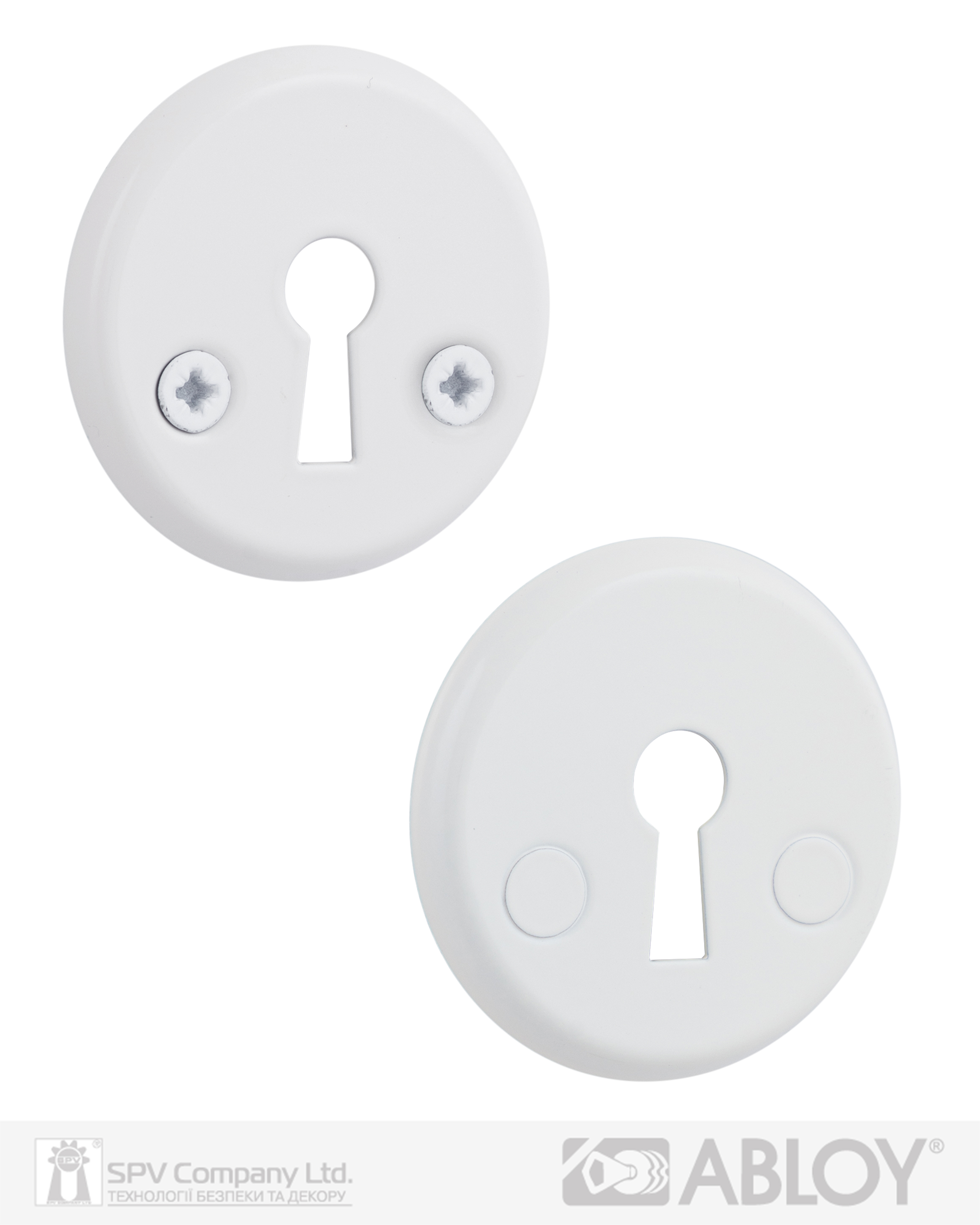 Фото Щиток ABLOY   016   A_FIN ROUND   Фарба_біла   наскрізь   FE_JVA Комплект в інтернет-магазині locksmaster.com.ua