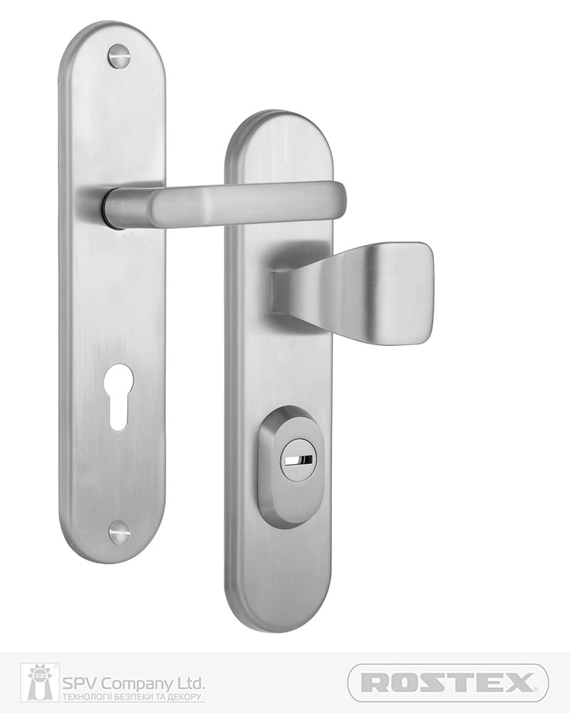 Фото Фурнітура захисна ROSTEX UNIVERSAL_PLUS R fix-mov DIN PLATE 85мм Нерж.сталь_мат   38-55мм 3клас Baryt NEREZ_MAT   в інтернет-магазині locksmaster.com.ua