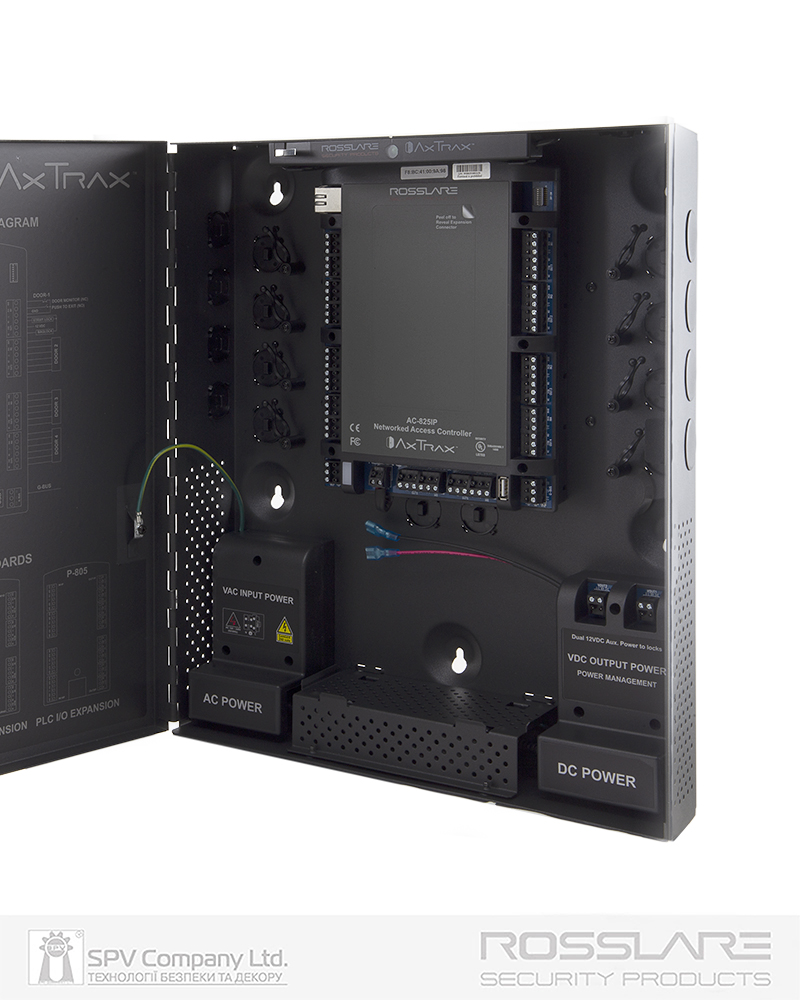 Фото Електронний контролер  ROSSLARE AC-825IP-E мережевий  внутрішній     в корпусі ME-1515, з блоком живлення 4А, з IP-модулем в інтернет-магазині locksmaster.com.ua