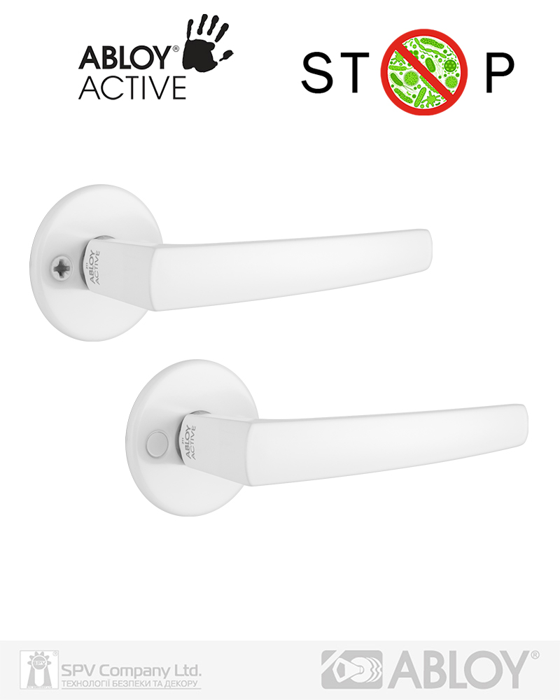 Фото Ручка дверна ABLOY POLARITA 16/001 mov-mov FIN ROUND   Фарба_біла_ACTIVE 40мм наскрізь Polarita ZN_VAL Комплект в інтернет-магазині locksmaster.com.ua