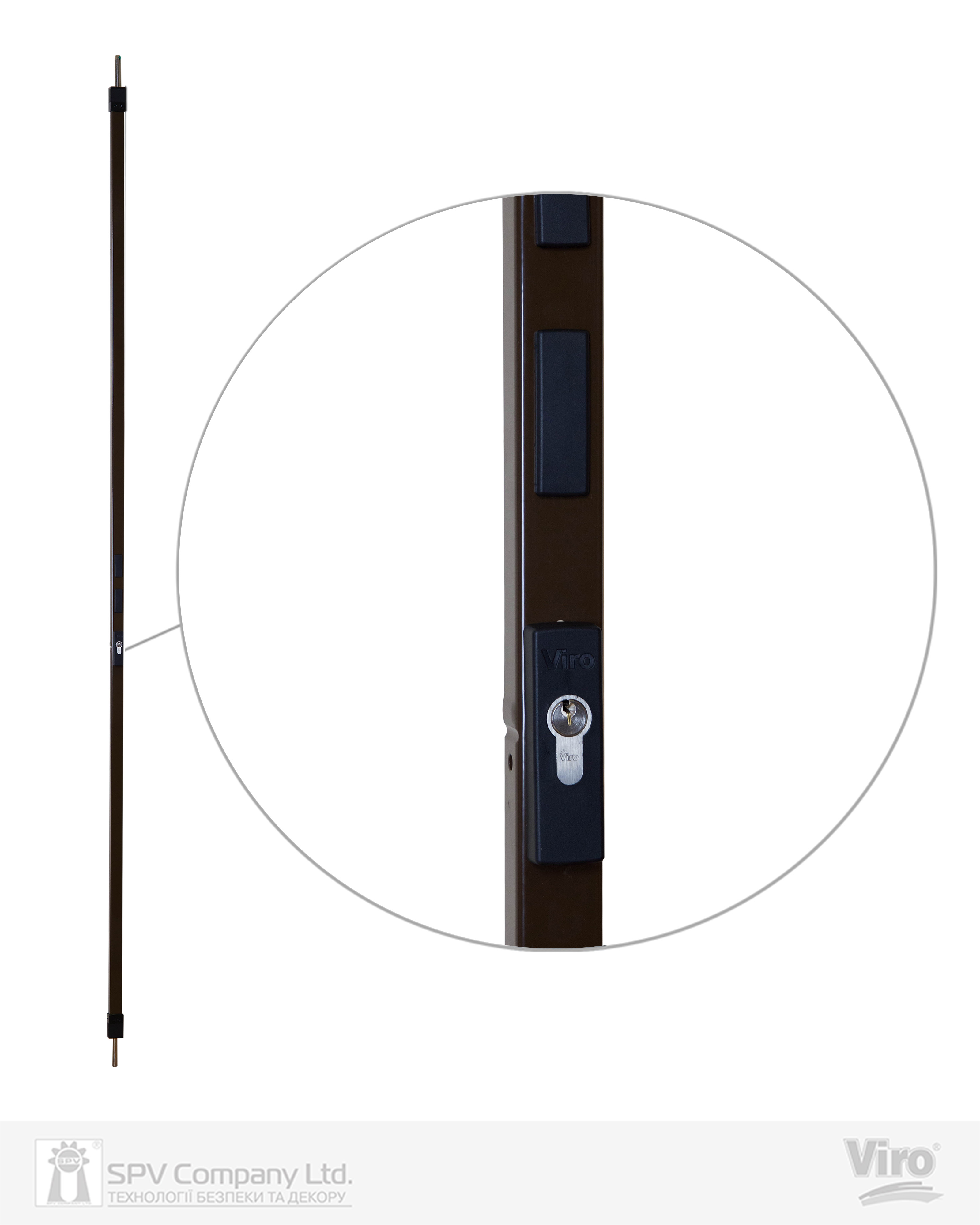 Фото Замок накладний VIRO 2-WAY DIN SPRANGA   BROWN UNIV                 length_1700mm SP   в інтернет-магазині locksmaster.com.ua