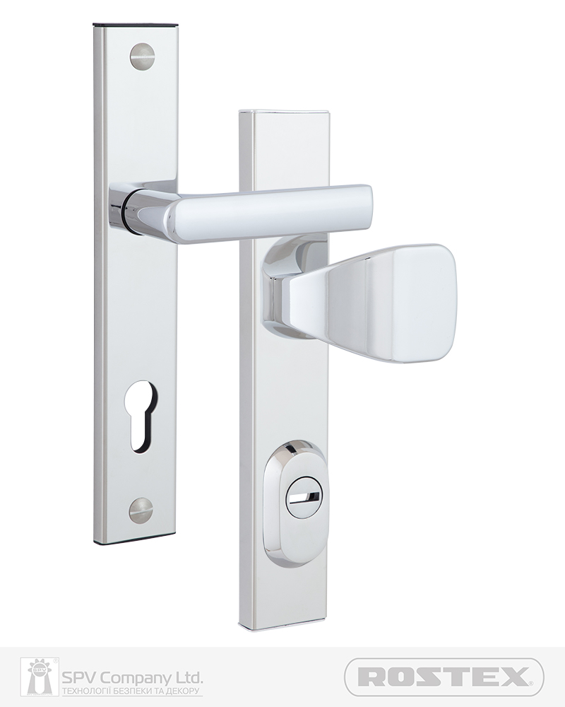 Фото Фурнітура захисна ROSTEX R1/R4 R fix-mov DIN PLATE 90мм Хром_полірований 22мм 38-55мм 3клас Hranate/804 CR Комплект в інтернет-магазині locksmaster.com.ua