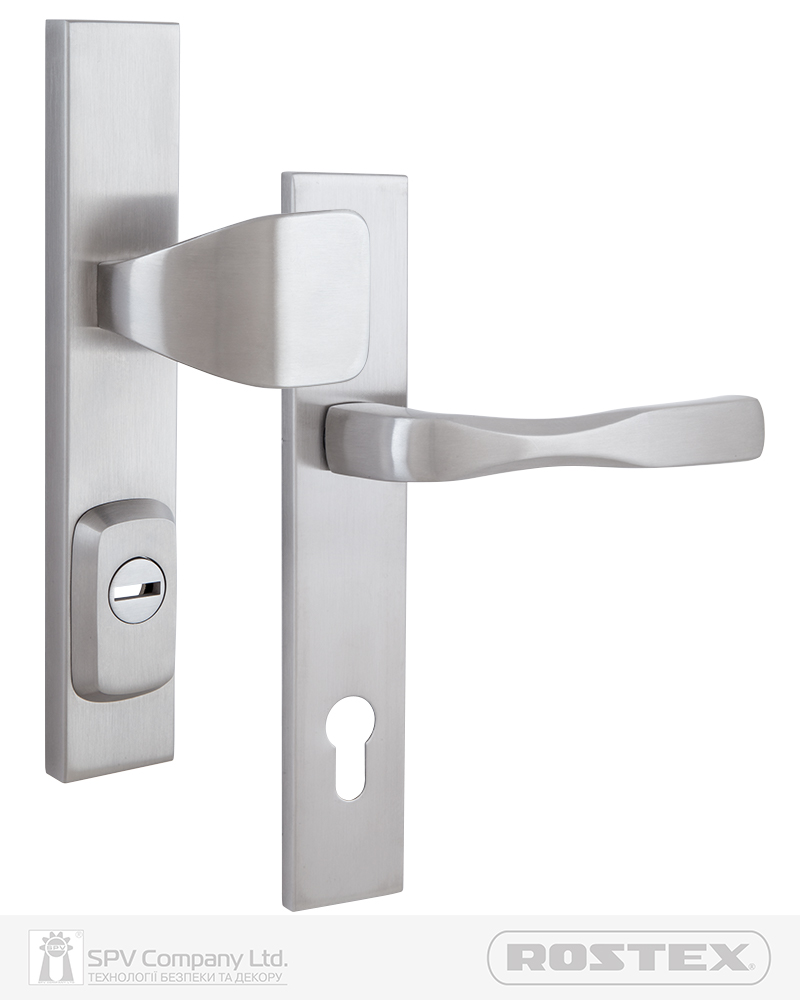 Фото Фурнітура захисна ROSTEX *RN1/RN4 RN fix-mov DIN PLATE 90мм Нерж.сталь_мат 22мм 38-50мм 3клас Hranate/Mandelo NEREZ_MAT Комплект в інтернет-магазині locksmaster.com.ua