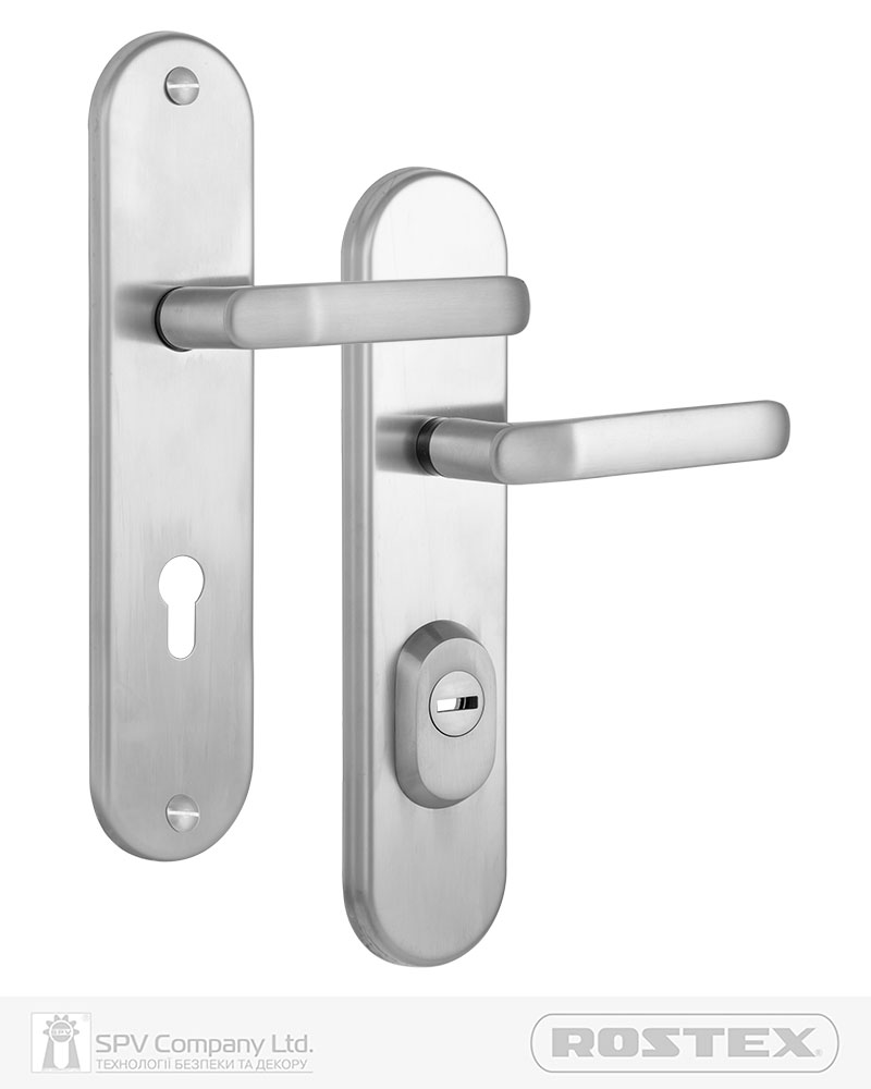 Фото Фурнітура захисна ROSTEX UNIVERSAL_PLUS R mov-mov DIN PLATE 85мм Нерж.сталь_мат   38-55мм 3клас   NEREZ_MAT   в інтернет-магазині locksmaster.com.ua