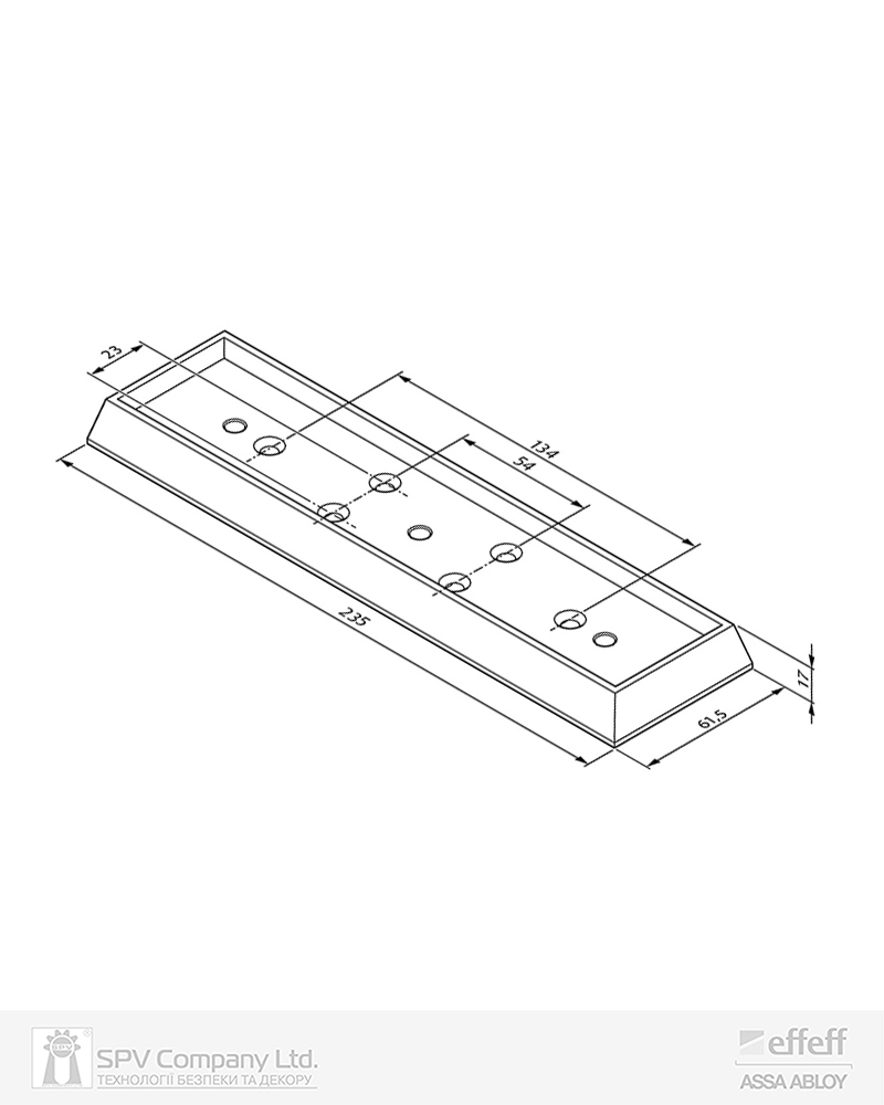 Фото Монтажна пластина EFF EFF MAGAC-P-1200---       для поверхневого монтажу зворотної планки  до MAG-1200SM в інтернет-магазині locksmaster.com.ua