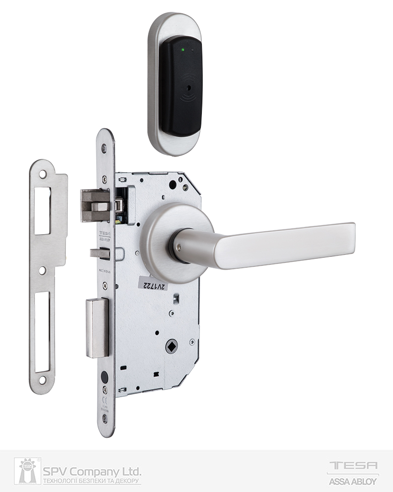 Фото Замок TESA SPY DESIGN V3 XARA MIFARE READ нерж.сталь матова P 2UB4 BS60мм 23 мм Rounded I: Inox UNIV STD в інтернет-магазині locksmaster.com.ua