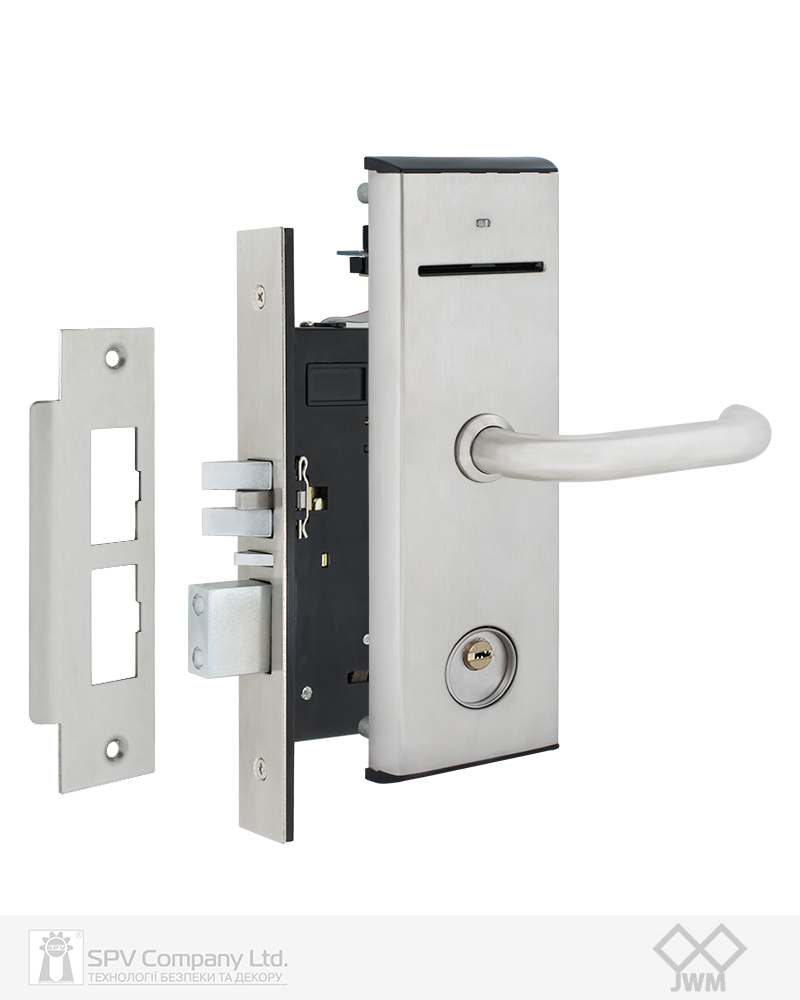 Фото Замок JWM M1000-А-PP U-handle MAGNETIC   нерж.сталь матова   Mortise-A BS65мм 28,5 мм Squared SS RIGHT 38-55 мм   в інтернет-магазині locksmaster.com.ua