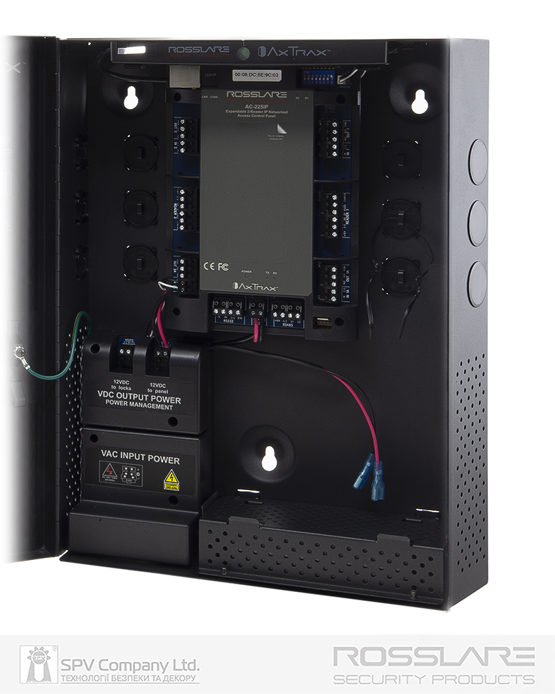 Фото Електронний контролер  ROSSLARE AC-225IP-BE мережевий  внутрішній     в корпусі ME-1015, з блоком живлення 4А, з IP-модулем в інтернет-магазині locksmaster.com.ua