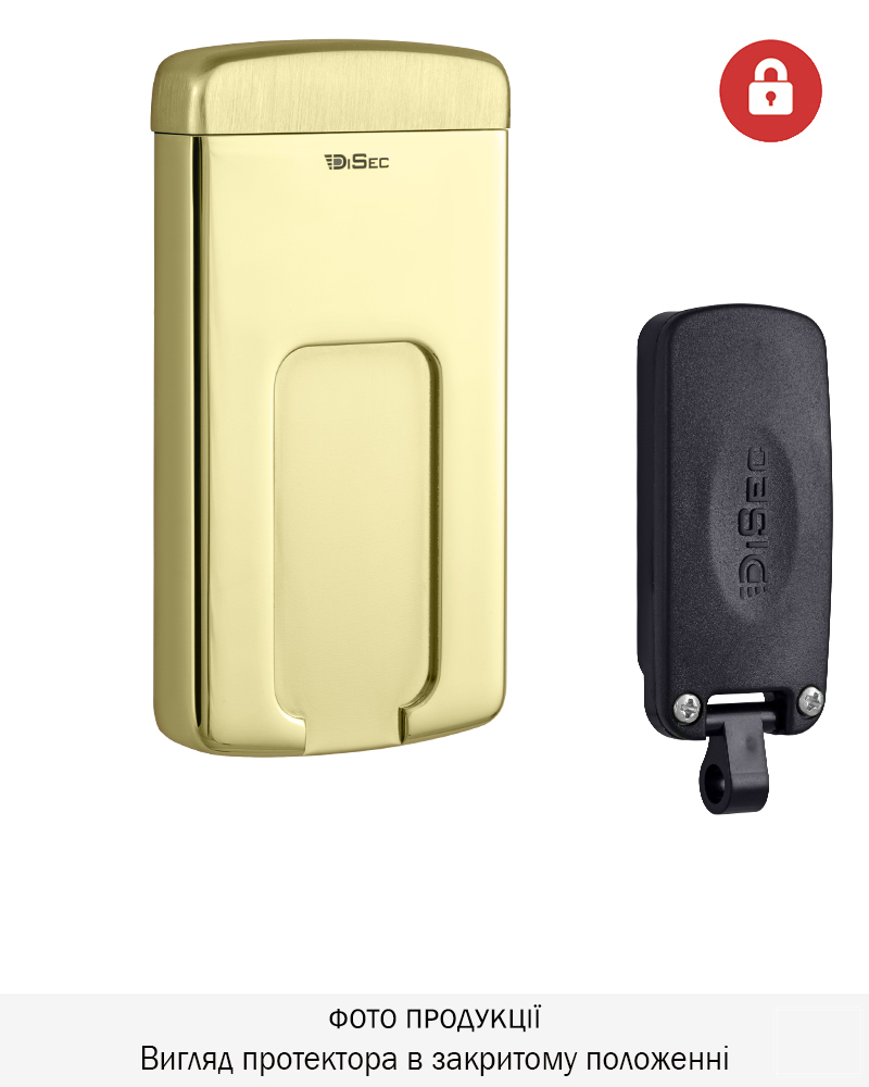 Фото Протектор DISEC MAGNETIC_3G   MG220MINI LEVER_KEY OVAL 12мм   Латунь_PVD 3клас 2 3KEY KM0P70 Зовнішній в інтернет-магазині locksmaster.com.ua