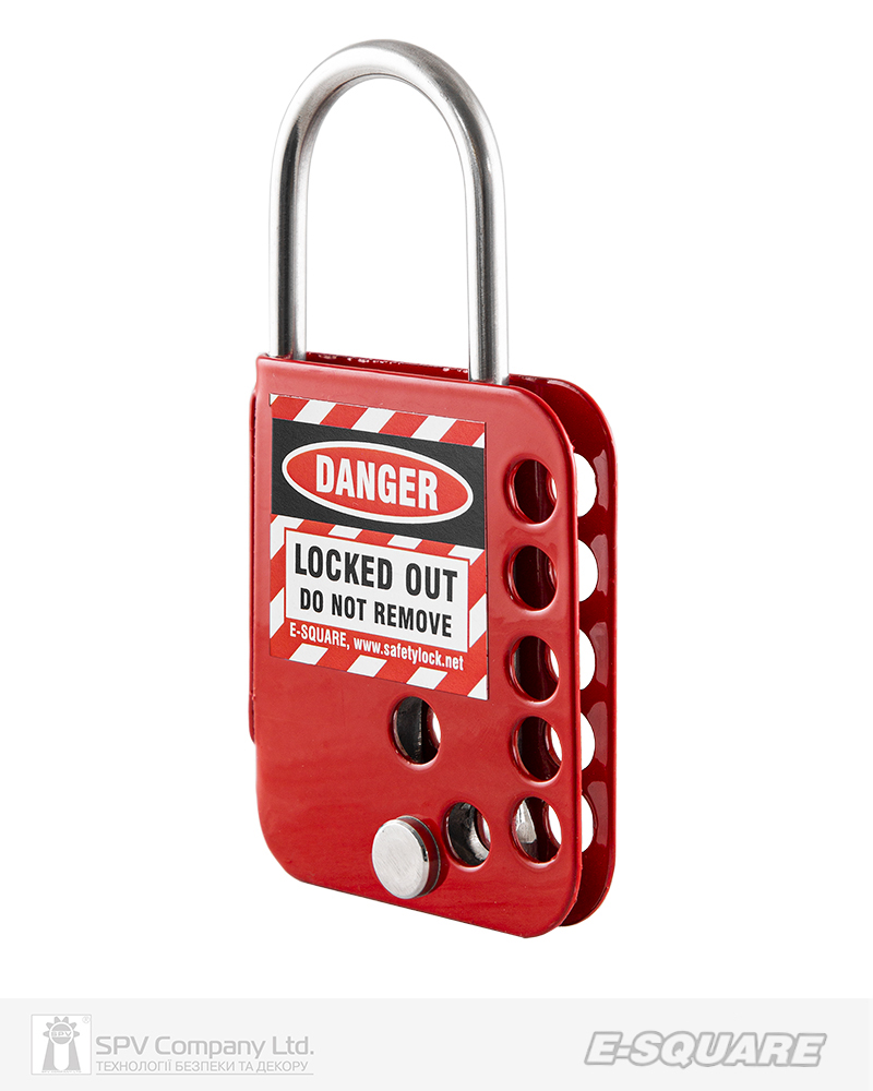 Фото Множник замковий E-SQUARE     7 отворів, червоний, діаметр дужки 5,7мм, діаметр отворів 8мм в інтернет-магазині locksmaster.com.ua