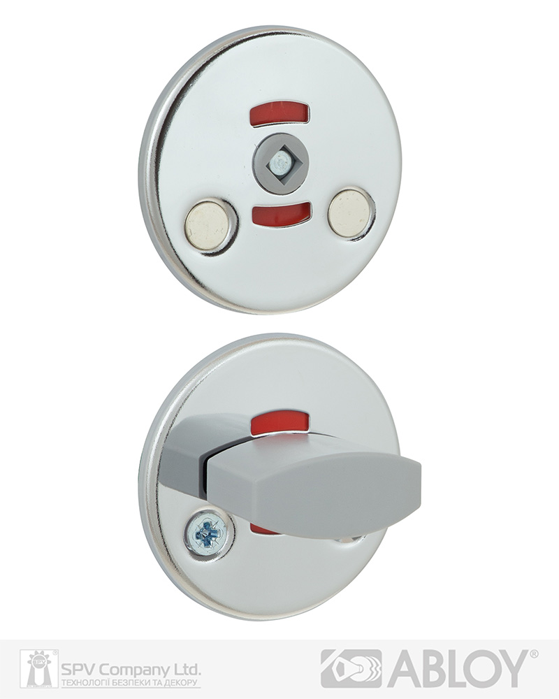 Фото Щиток ABLOY   LH001   WC_FIN ROUND   Хром_полірований 40мм наскрізь   FE_CR Комплект, шток 5мм в інтернет-магазині locksmaster.com.ua