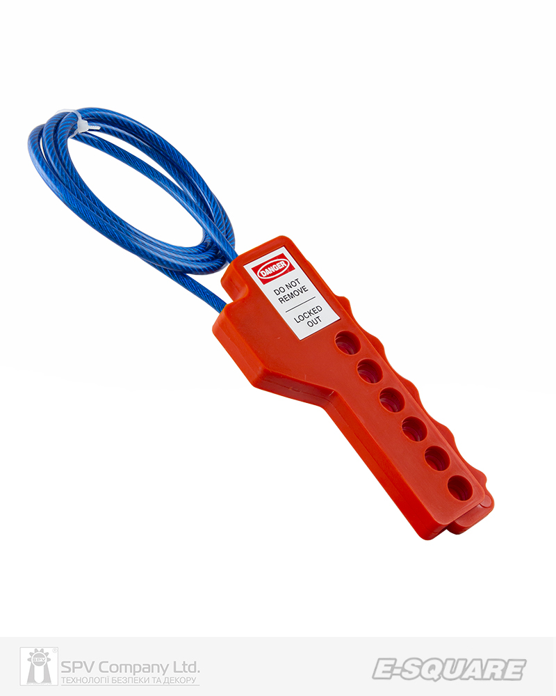 Фото Блокіратор тросовий E-SQUARE     віджимний багатоцільовий, сталевий трос в вініловій оболонці 1м в інтернет-магазині locksmaster.com.ua