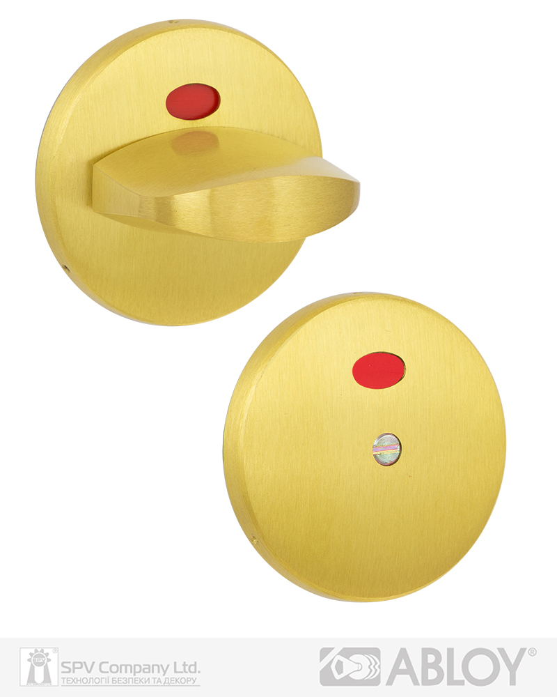 Фото Щиток ABLOY   LH002   WC ROUND   Латунь_мат 38-60мм універсальне   MS_HA Комплект, шток 5мм в інтернет-магазині locksmaster.com.ua