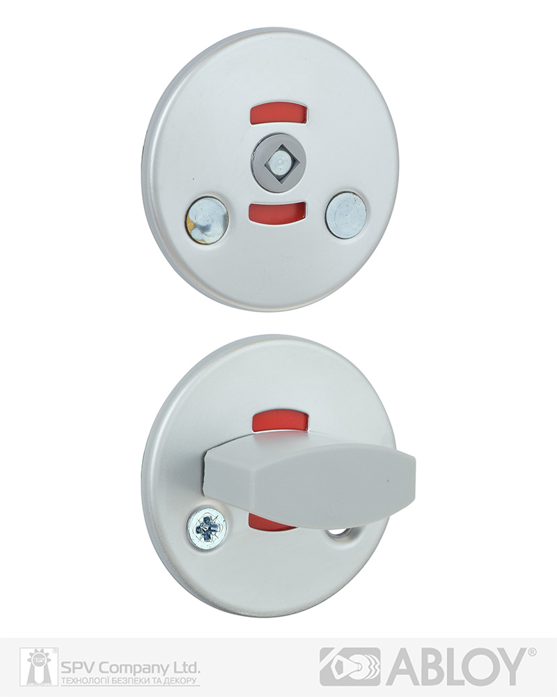 Фото Щиток ABLOY   LH001   WC_FIN ROUND   Хром_сатин 40мм наскрізь   FE_HCR Комплект, шток 5мм в інтернет-магазині locksmaster.com.ua