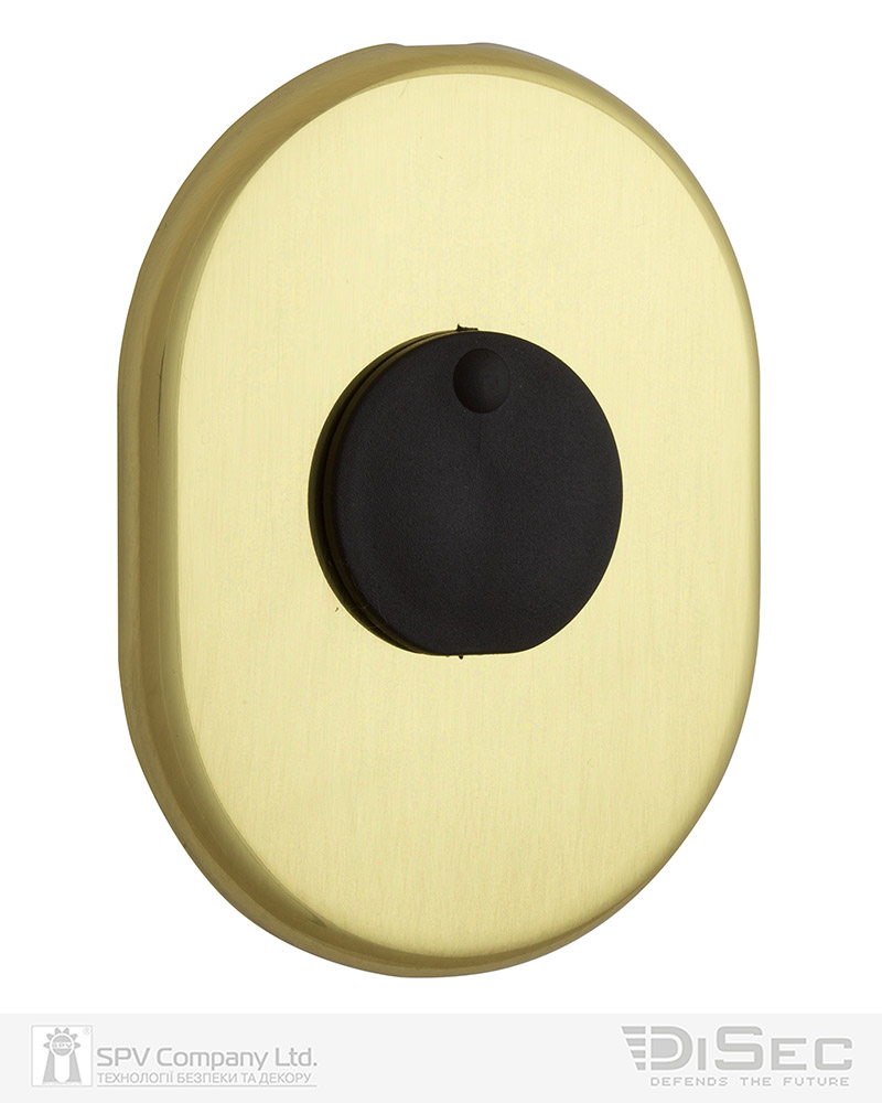 Фото Щиток DISEC     KT088 MATRIX OVAL     Латунь_полірована   L     З шторкою в інтернет-магазині locksmaster.com.ua