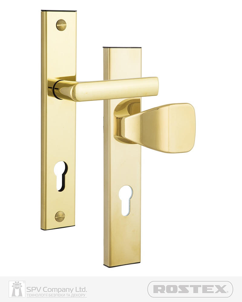 Фото Фурнітура захисна ROSTEX 802 R fix-mov PZ PLATE 85мм Титан_PVD_полірований   38-55мм 3клас Hranate/804 TI Комплект в інтернет-магазині locksmaster.com.ua