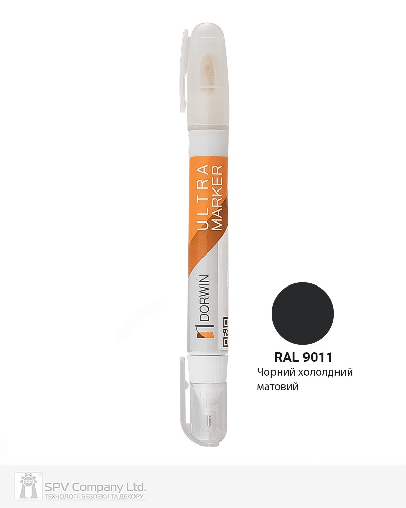 Фото Ретушуючий маркер DORWIN чорний_холодний_матовий RAL 9011     в інтернет-магазині locksmaster.com.ua