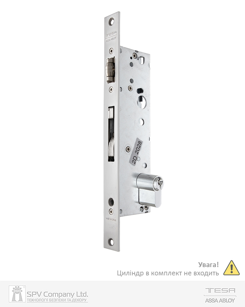 Фото Замок врізний TESA DIN 4246BE UNIV BS35мм     SS 22мм   до циліндру з язичком R=15мм   в інтернет-магазині locksmaster.com.ua