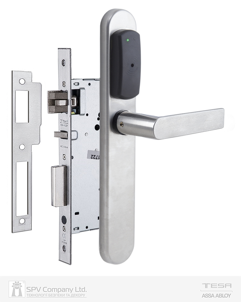 Фото Замок TESA SPY V3 XARA MIFARE READ нерж.сталь матова   2UB4 BS50мм 23 мм Squared I: Inox UNIV STD в інтернет-магазині locksmaster.com.ua