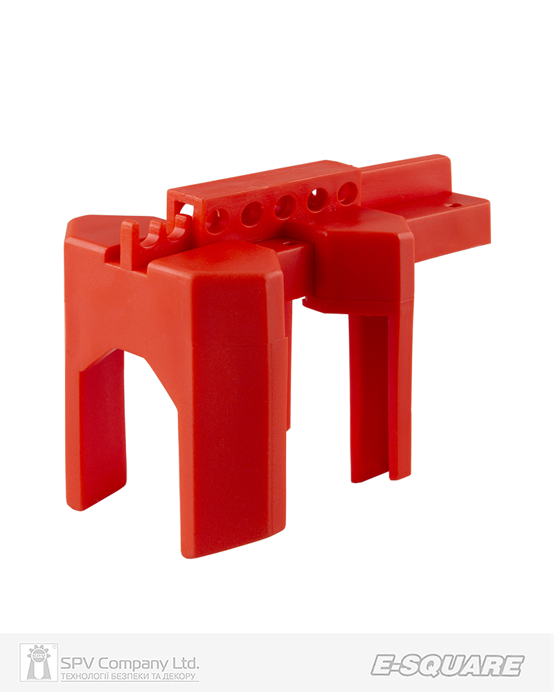 Фото Блокіратор E-SQUARE кульового вентилю накладний, малий 12,5-31 мм, червоний в інтернет-магазині locksmaster.com.ua