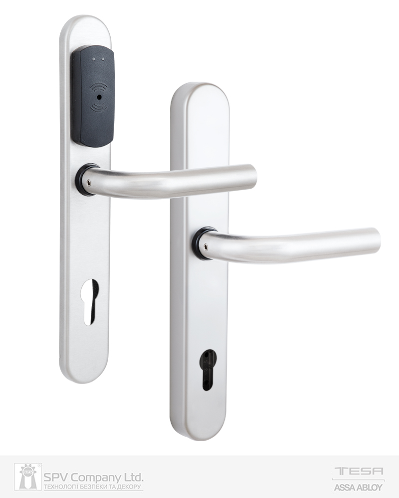 Фото Замок TESA SPY V3 VECTOR ISO 15693   нерж.сталь матова V W/O 2UB0     I: Inox UNIV STD з отвором під циліндр 92мм в інтернет-магазині locksmaster.com.ua