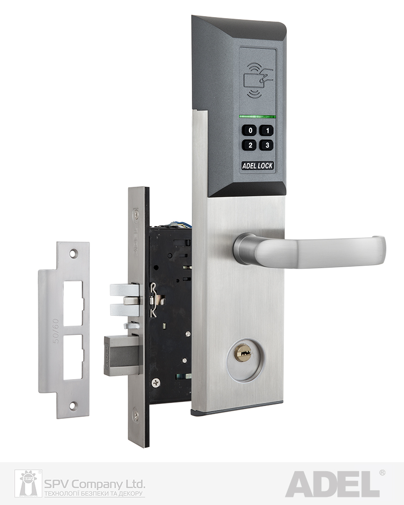 Фото Замок картковий автономний ADEL 4910 MIFARE+KEYPAD SS RIGHT   50-54мм BS64 FP30.5 в інтернет-магазині locksmaster.com.ua
