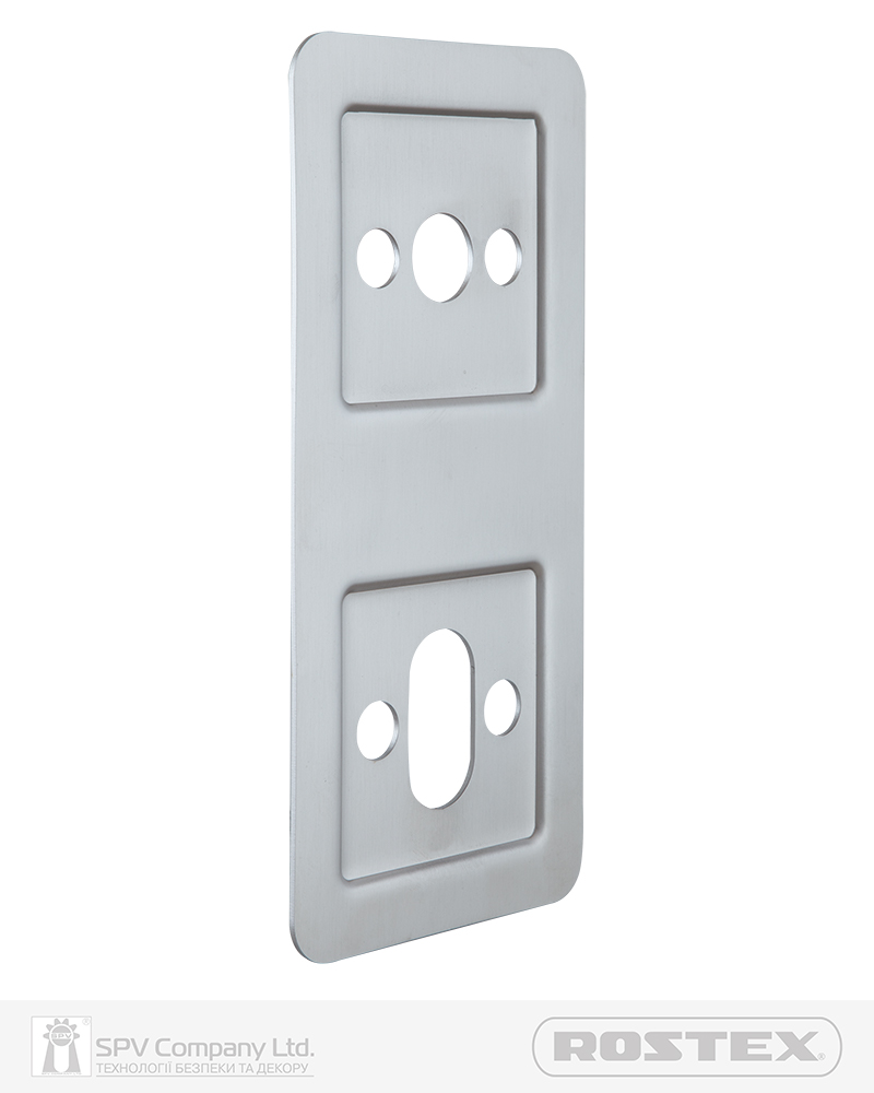 Фото Пластина ремонтна ROSTEX *QUADRUM       SQUARE 72мм Нерж.сталь_мат         NEREZ_MAT       в інтернет-магазині locksmaster.com.ua