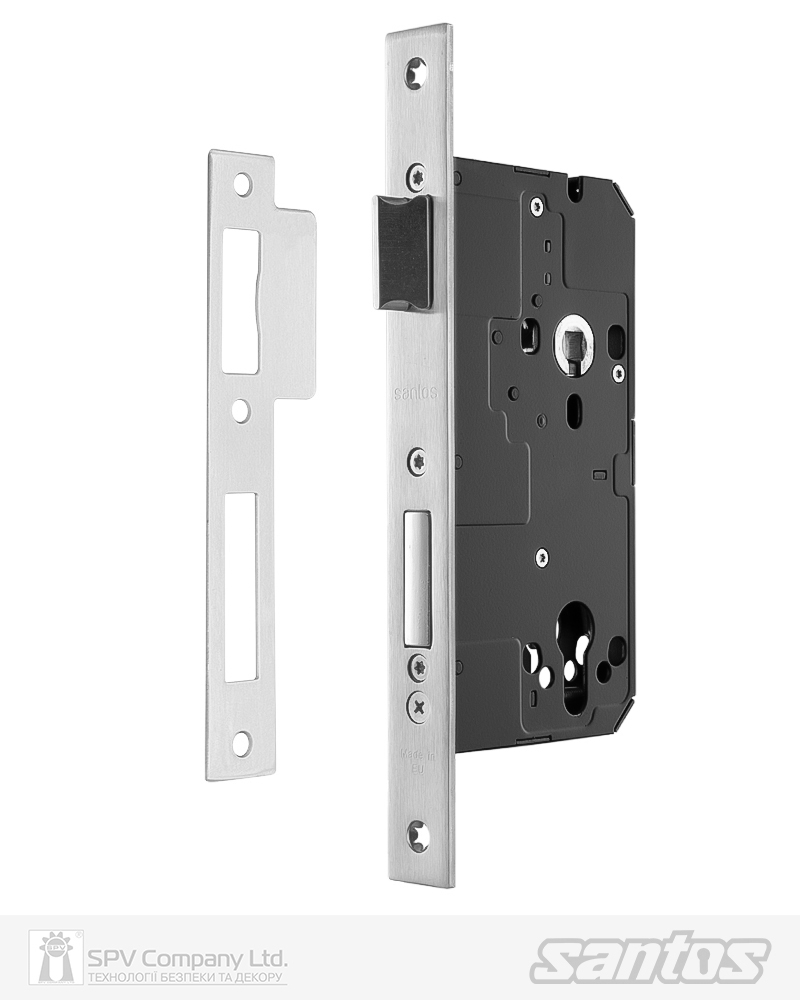 Фото Замок врізний SANTOS 1-WAY DIN 785 SS   UNIV BS60мм 85мм               SP   в інтернет-магазині locksmaster.com.ua