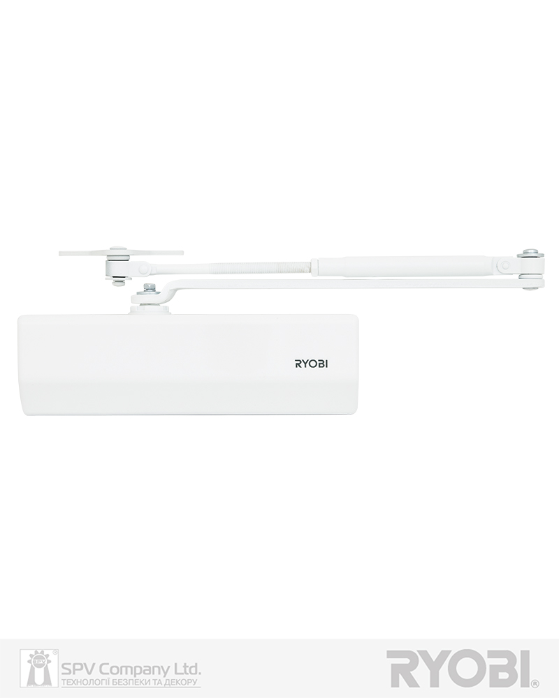 Фото Дотягувач накладний RYOBI 1500 D-1554 GLOSSY_WHITE   UNIV_ARM EN_2/3/4 до_80кг 1100мм   FIRE осьового типу верхнього монтажу   в інтернет-магазині locksmaster.com.ua