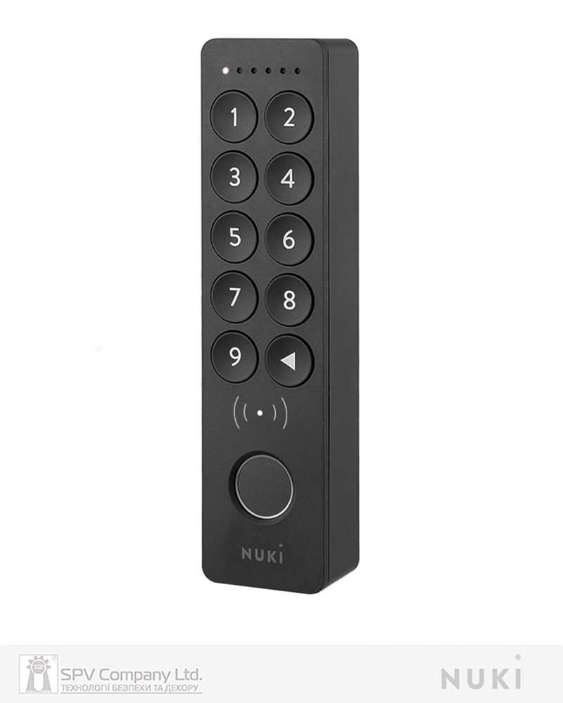 Фото Зчитувач електронний  NUKI Keypad 2 NFC Fingerprint + NFC чорний доступ за відбитком пальця + код + NFC в інтернет-магазині locksmaster.com.ua