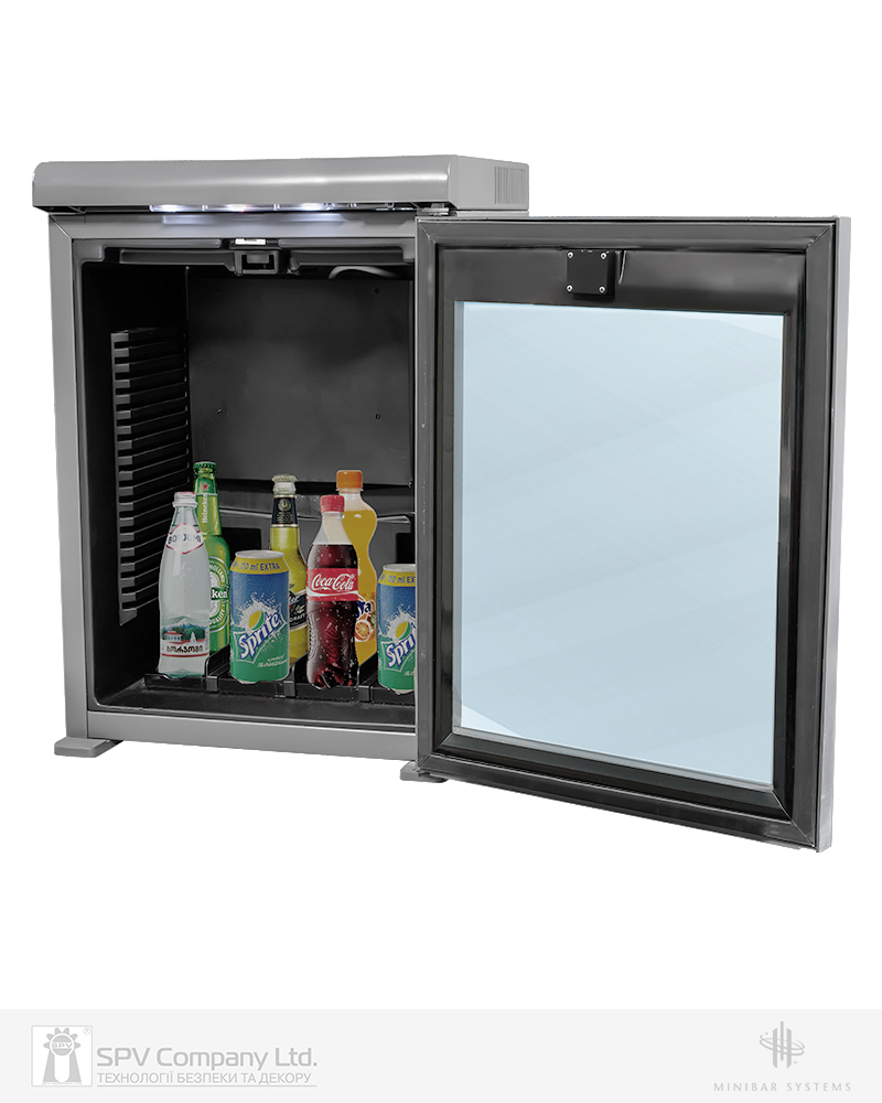 Фото Мінібар готельний MINIBAR SYSTEMS SmartCube 60i Classic 60л Скляні сріблясті RIGHT   в інтернет-магазині locksmaster.com.ua