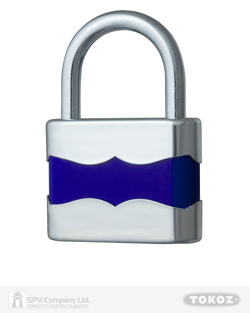 Фото Замок висячий TOKOZ DUPLO_45       2KEY TK3_M NR_shackle 25мм 5,6мм синій в інтернет-магазині locksmaster.com.ua