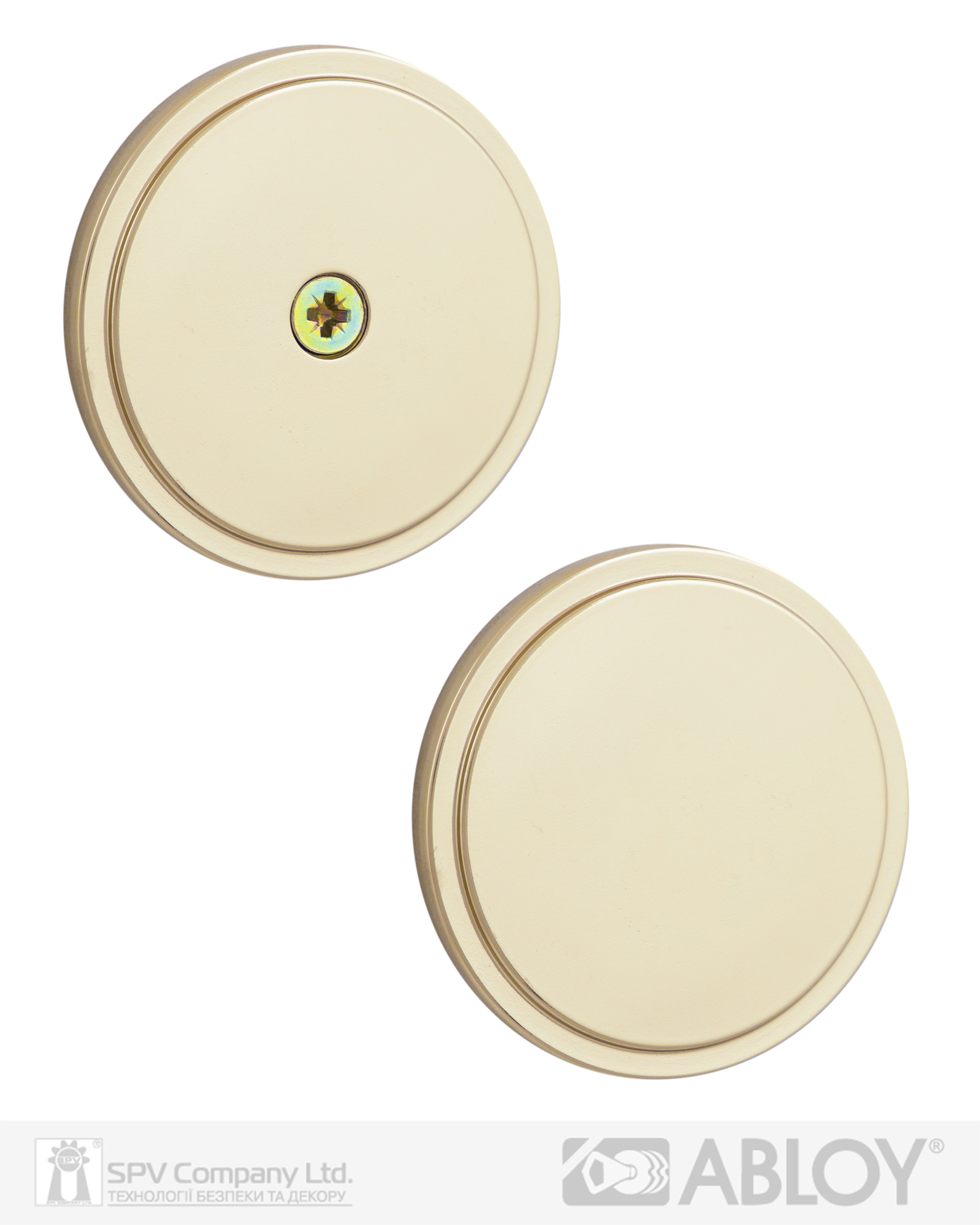 Фото Щиток ABLOY   005   P_FIN ROUND   Лак_золотистий   наскрізь   ZN_KULA Комплект в інтернет-магазині locksmaster.com.ua