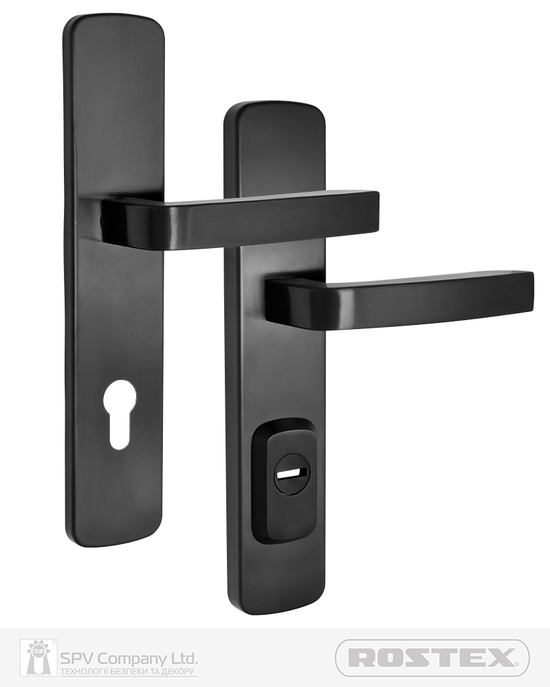 Фото Фурнітура захисна ROSTEX *ASTRA RX-50 mov-mov DIN PLATE 90мм Фарба_чорна 22мм 40-50мм 3клас Astra BLACK_MAT   в інтернет-магазині locksmaster.com.ua